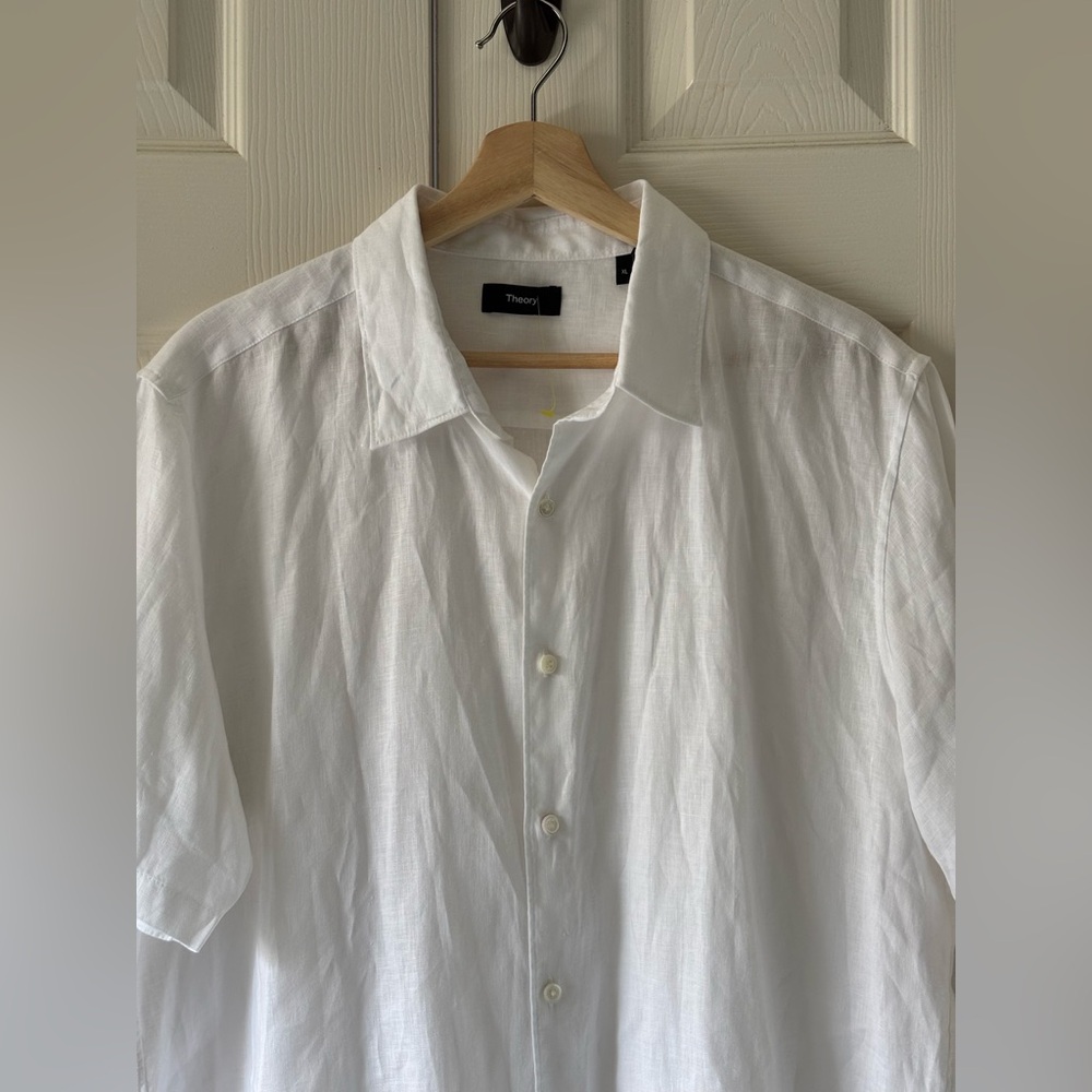 Theory Irving Short Sleeve Linen button up shirt - Picture 3 of 6